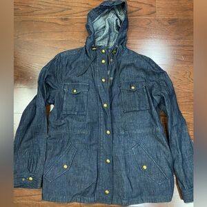 Lauren RALPH LAUREN Jeans Women's L Denim Hooded Light NAUTICAL Jacket Military